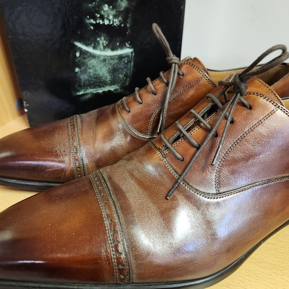 Magnanni \'Carlito\' Cap Toe Cognac Brown Leather Derby Shoes Men’s Size 13 M Box main image 6